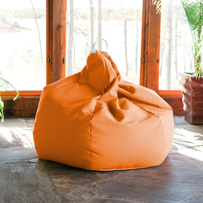 Kiss Bean Bag Chair | Casual Poolside & Patio Seating | Sunbrella, Tangerine Orange