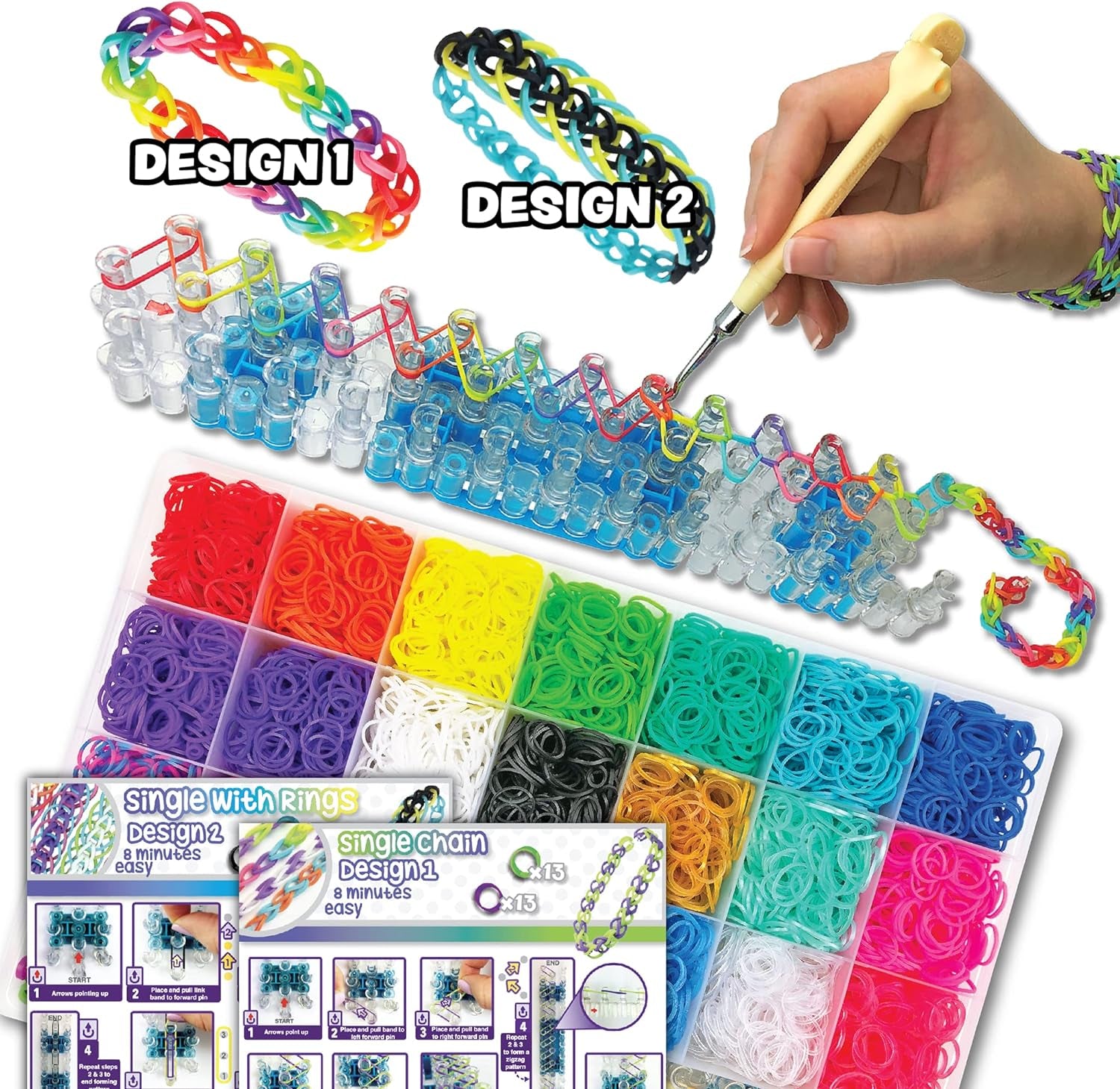 ® MEGA Combo Set, Features 7000+ Colorful Rubber Bands, 2 Step-By-Step Bracelet Instructions, Organizer Case, Great Gift for Kids 7+ to Promote Fine Motor Skills (Packaging May Vary)