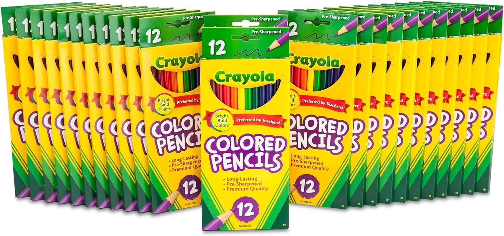 Bulk Colored Pencils for Kids (24Pk), Bulk School Supplies for Teachers, Back to School Classroom Supplies, 12 Colors [Amazon Exclusive]