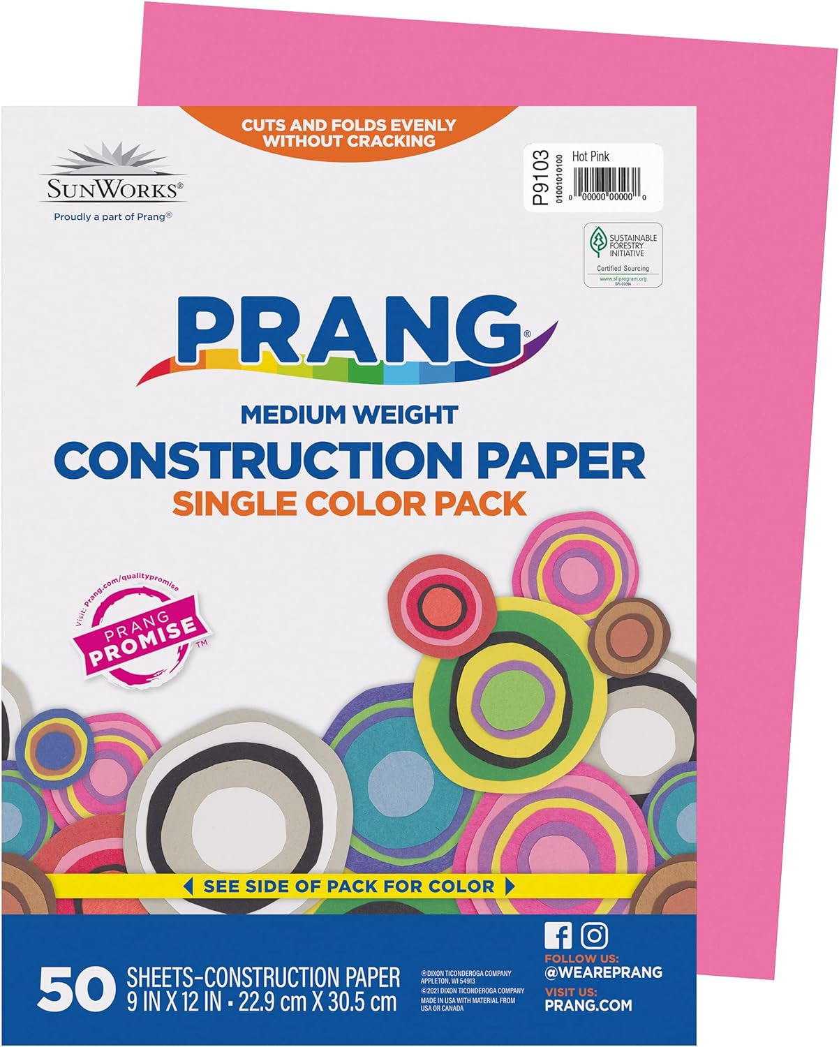 (Formerly ) Construction Paper, Bright White, 9" X 12", 50 Sheets