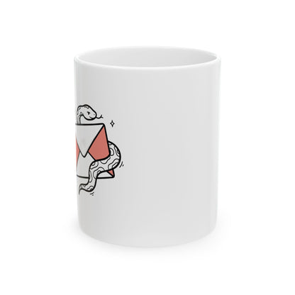 Snake Red Envelope (Gong Xi Fa Cai) | 11oz Ceramic Coffee Mug, Lucky Money Vibes | Lunar New Year Gift for Friends & Family | Chicken Scratch Irony Doodle