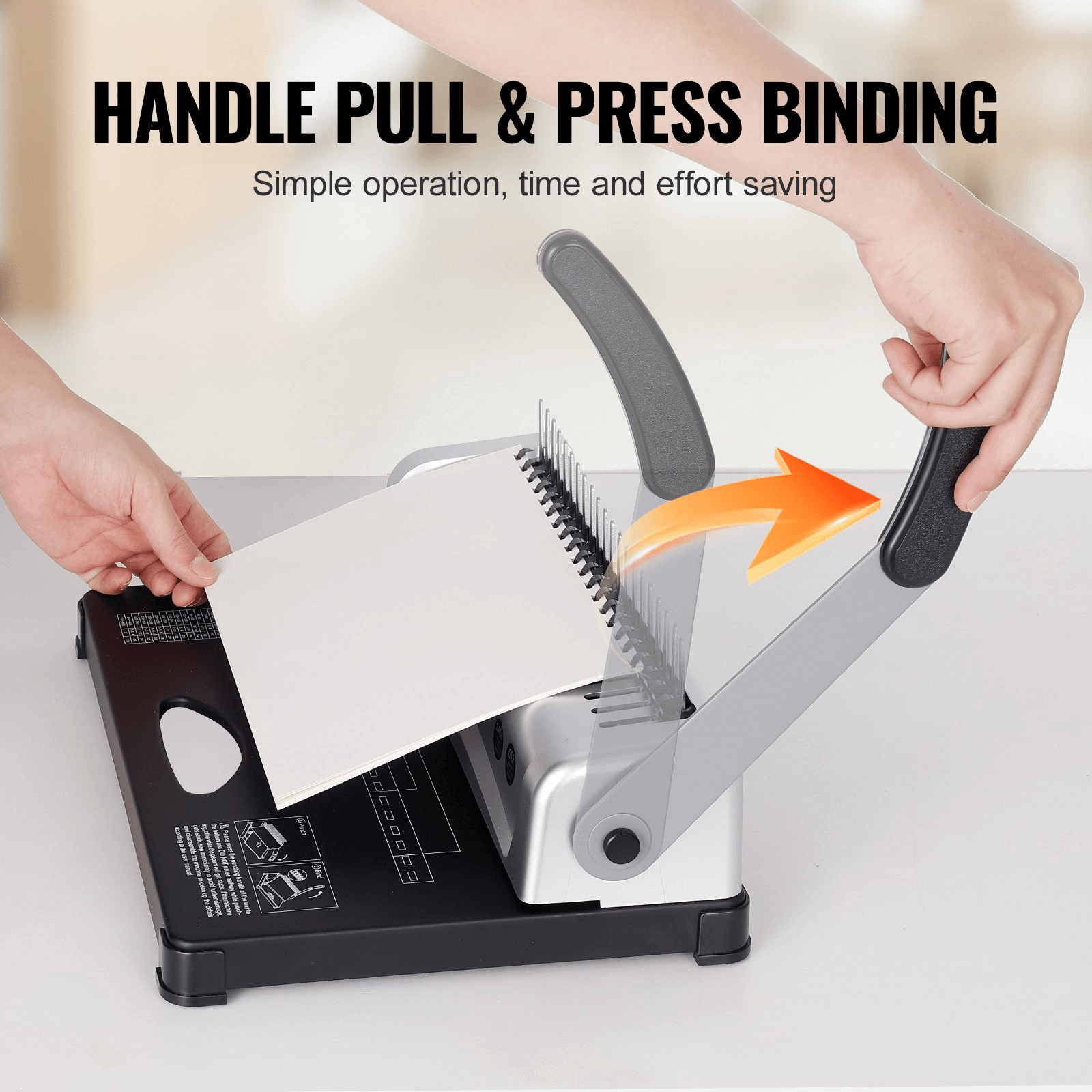 VEVOR Binding Machine, Comb Binding Machine 21-Holes Binding 450 Sheets, Book Binder Machine with 100 PCS 3/8'' Comb Binding Spines, for Letter Size, A4, A5 - Loomini