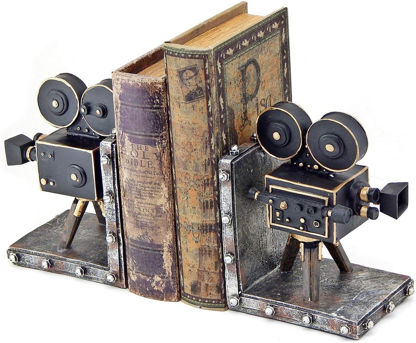 26287 Vintage Camera Bookend Old Style Antiques Movie Film Book Ends 7 Inch