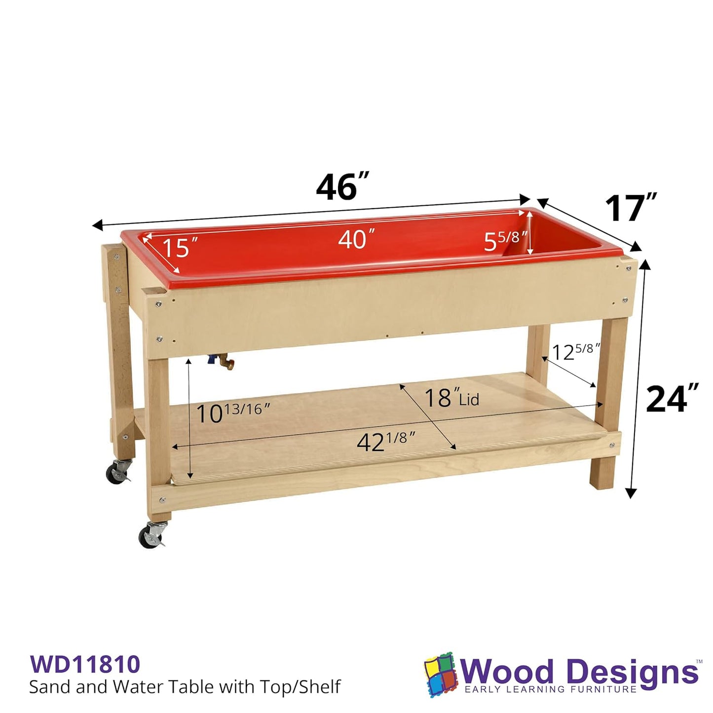 WD11810 Sand and Water Table with Top/Shelf