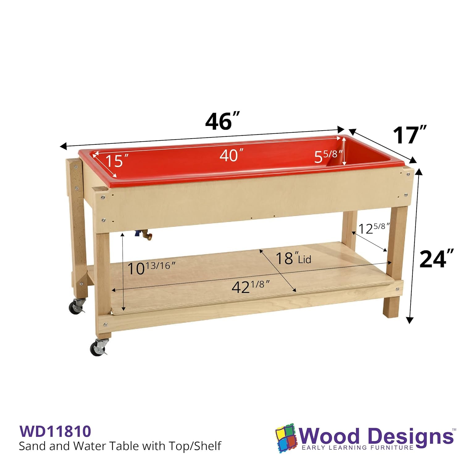 WD11810 Sand and Water Table with Top/Shelf