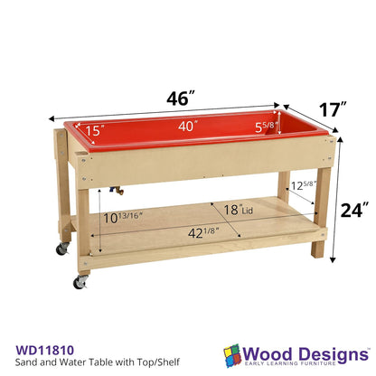 WD11810 Sand and Water Table with Top/Shelf