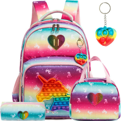 Backpack for Girls Elementary Preschool Kids Lunch Box for School