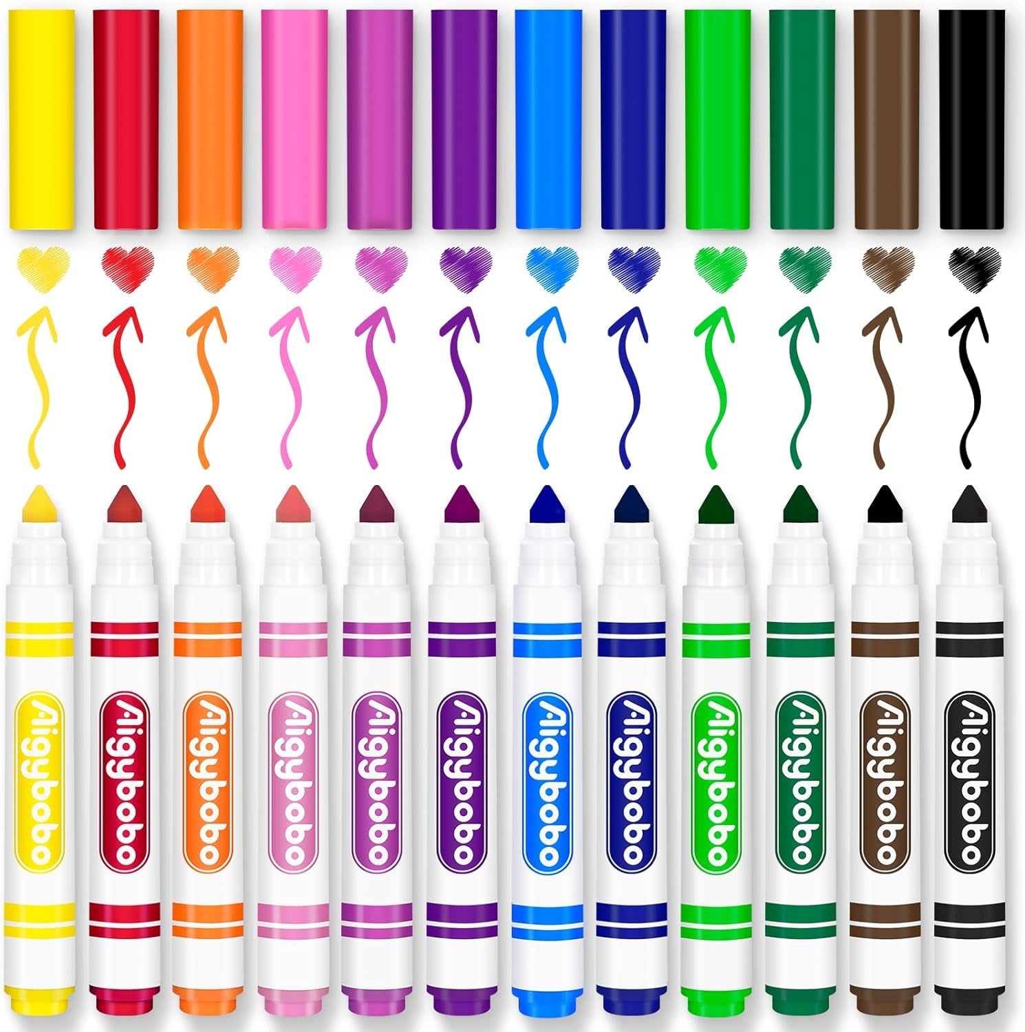 240 Count Washable Markers Bulk, 12 Assorted Colors, Broad Line Conical Tip Coloring Markers for Kids, Markers Bulk Pack for Classroom, School Art Supplies & Back to School Supplies