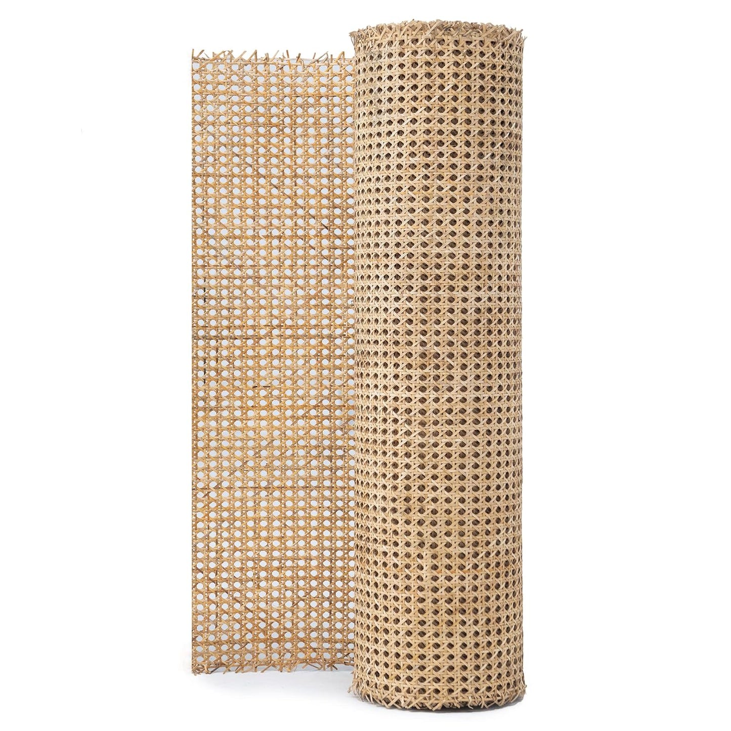 24" Width Natural Rattan Webbing for Caning Projects | 24" W X 5 Ft L | Pre-Woven Open Mesh Cane - Cane Webbing Sheet- Natural Rattan Cane Webbing Roll (5 FEET)