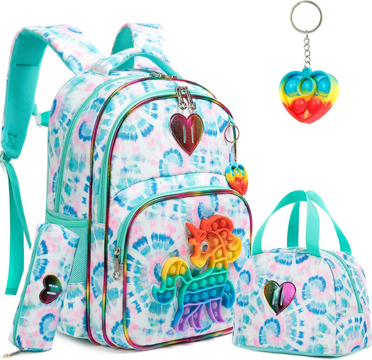 Backpack for Girls Elementary Preschool Kids Lunch Box for School