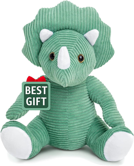 Additional Toy Backpack - Dinosaur Toys for Kids 3-5 - Dinosaur Stuffed Animals - Toys for 3 4 5 6 Year Old Boys Girls Birthday Gifts - Green Dinosaur Plush Triceratops Toy