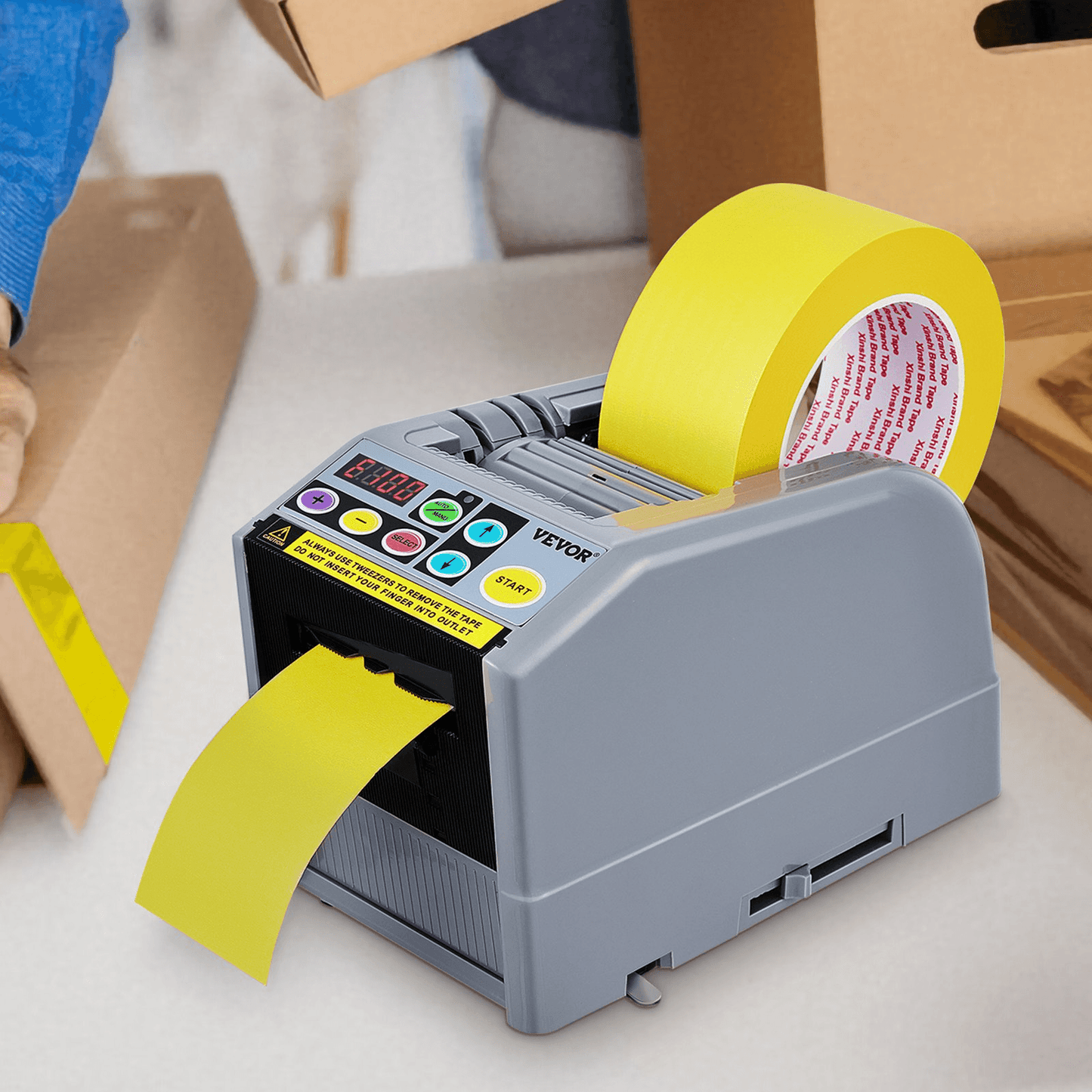 VEVOR Automatic Tape Dispenser Adhesive Electric Tape Cutter Packaging Machine Tape Cutting Machine 6-60mm Tape Width - Loomini