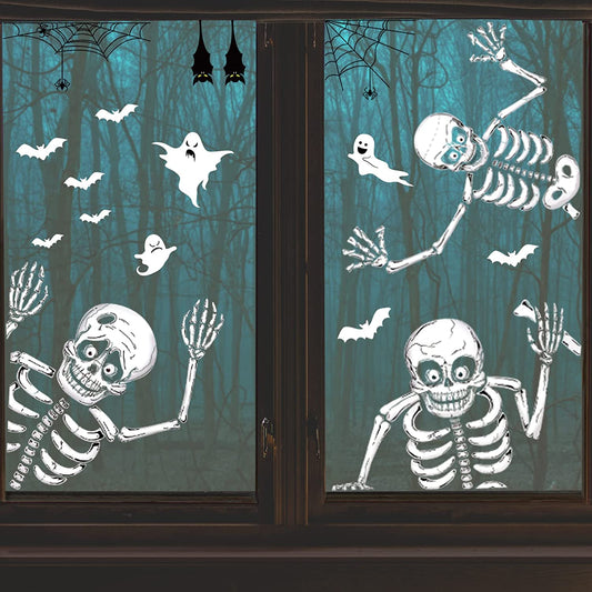 Halloween Window Clings Decor for Halloween Decorations, Double Side Halloween Window Stickers Removable Glass Decals for Halloween Party Decorations Indoor