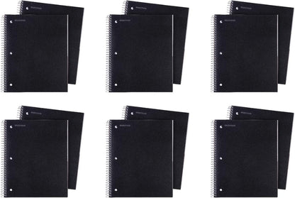 Office Durable Spiral Notebooks, 3 Subject (Black, College Ruled 12Pk)