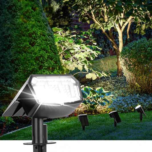 Solar Spot Lights Outdoor Waterproof 6 Pack IP65, 63 LED 3 Lighting Modes Spotlights for Yard Garden House Garage Pathway