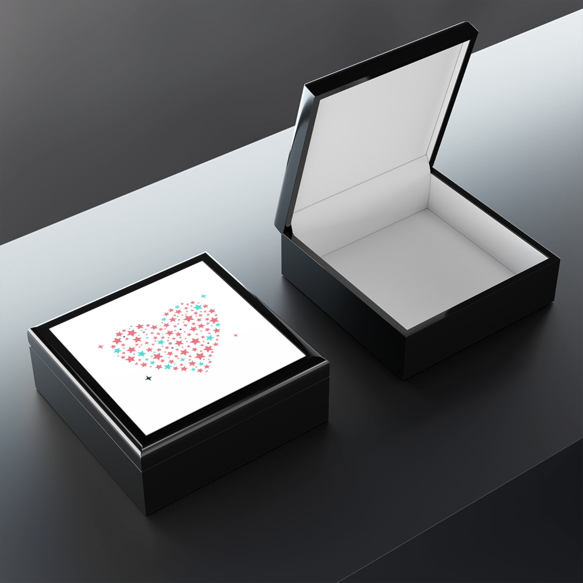Star Cluster Heart | Jewelry Box for Rings & Trinkets | Valentine, Galentine & Anniversary Gift | Y2K Aesthetic Pink Gold