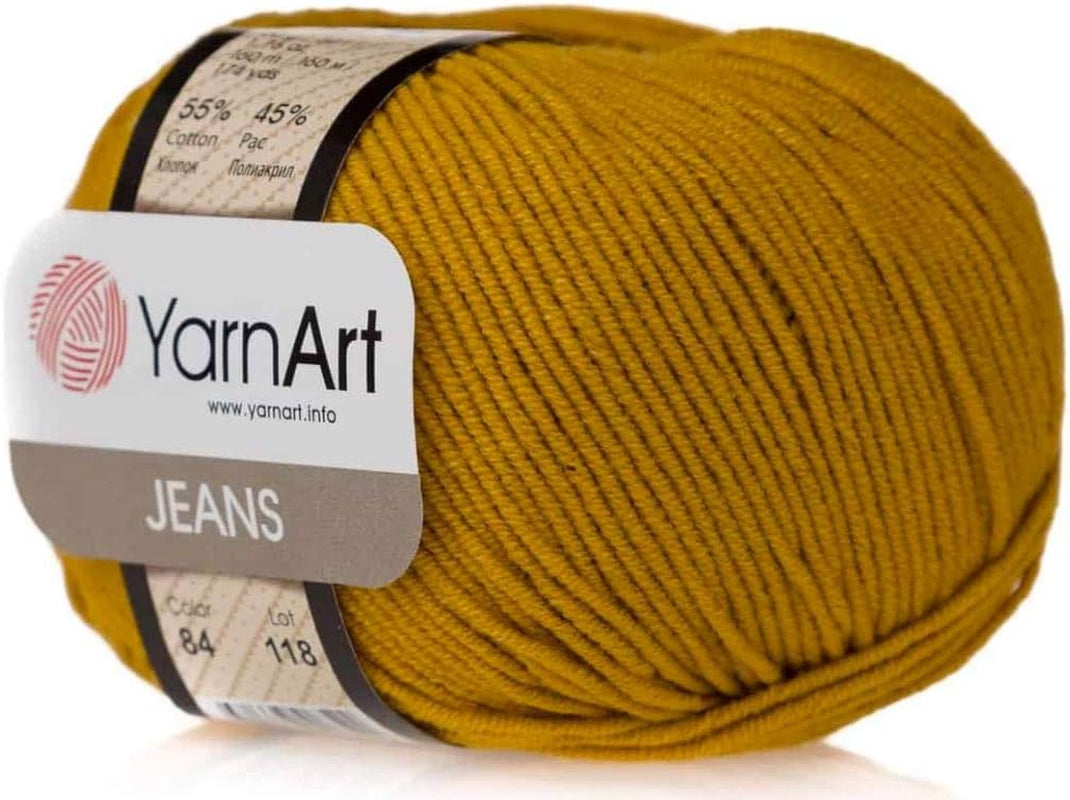 55% Cotton 45% Acrylic  Jeans Sport Yarn 1 Skein/Ball 50 Gr 174 Yds (1)