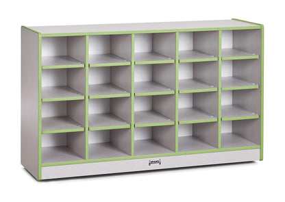 Rainbow Accents 0420JCWW130 20 Cubbie-Tray Mobile Storage - without Trays - Key Lime Green