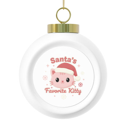 Christmas Ball Ornament - Santa's Favorite Kitty