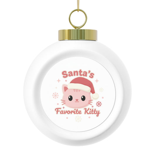 Christmas Ball Ornament - Santa's Favorite Kitty