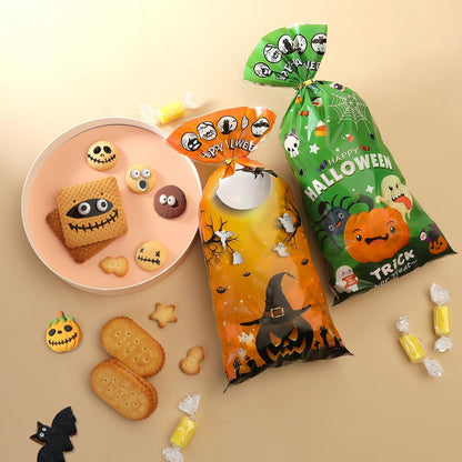 Halloween Cellophane Candy Bags, 150 Pcs Plastic Halloween Trick or Treat Bags Goodies Bags with Twist Ties for Snacks Cookies