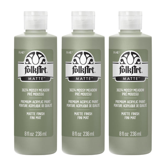 Acrylic Paint Matte, 8oz., Mossy Meadow, Pack of 3