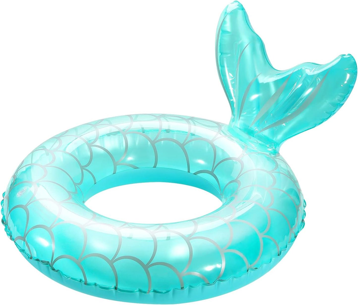 Mermaid Pool Float, Mermaid Tail Shaped Pool Swimming Float Tube Ring Floatie, Summer Water Fun Beach Party Swimming Pool Toys for Kids Children Adults Water Activities, Rose Gold