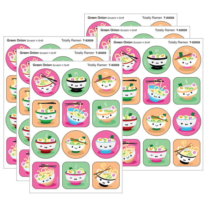Totally Ramen, Green Onion Scent Scratch 'n Sniff Stinky Stickers®, 48 Per Pack, 6 Packs