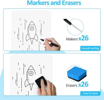 Dry Erase Lapboards,  36 Pack Double Sided 12.5 X 9 Inch Dry Erase Boards with 36 Erasers and 36 Markers, Whiteboards for Office Students Classroom Teacher Supplies