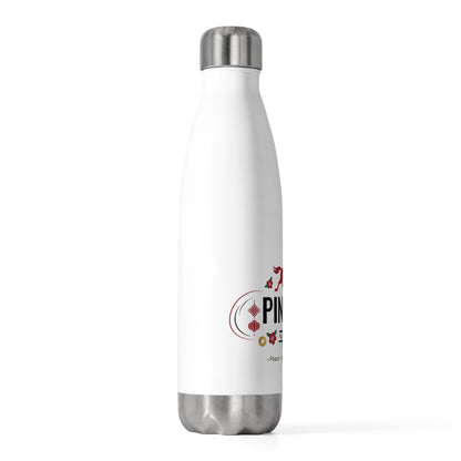 Ping An Paper Cut Greeting | 20oz Insulated Stainless Tumbler Bottle | Lunar New Year Family & Friend Gift | Red Gold CNY Style