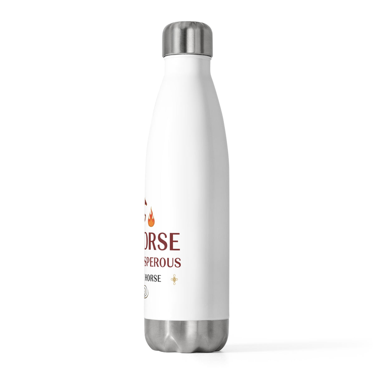 Fire Horse Lunar New Year 2026 | 20oz Insulated Stainless Steel Tumbler Bottle | Family & Teacher CNY Gift | Red Gold Paper Cut Style