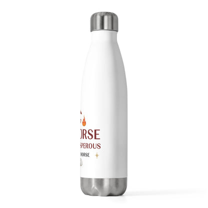 Fire Horse Lunar New Year 2026 | 20oz Insulated Stainless Steel Tumbler Bottle | Family & Teacher CNY Gift | Red Gold Paper Cut Style
