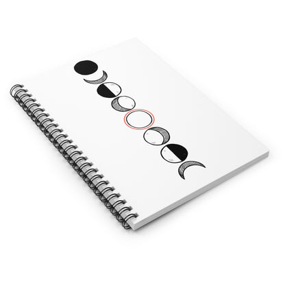 Moon Phase Lineup | Spiral Journal Notebook for Notes & Doodles | Back to School Gift for Students & Readers | Modern Boho