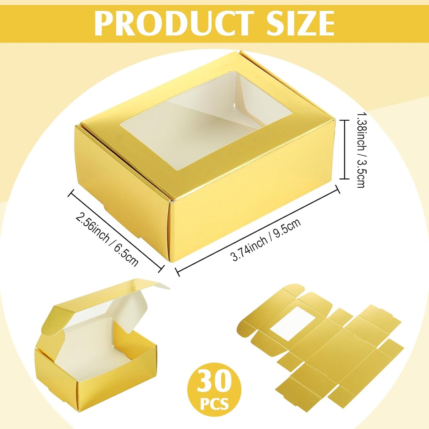 30 Pcs Soap Boxes for Homemade Soap Boxes Packaging Small Gift Box Mini Kraft Treat Boxes with Window Present Packaging Box for Bakery Candy Soap Making (Rose Gold,3.5 X 2.4 X 1.2 Inch)