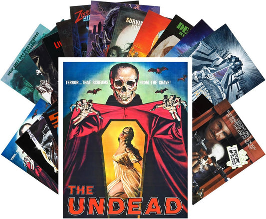 Vintage Postcards 24 Pcs Zombien Skeletons Undead Vintage Horror Movie Poster