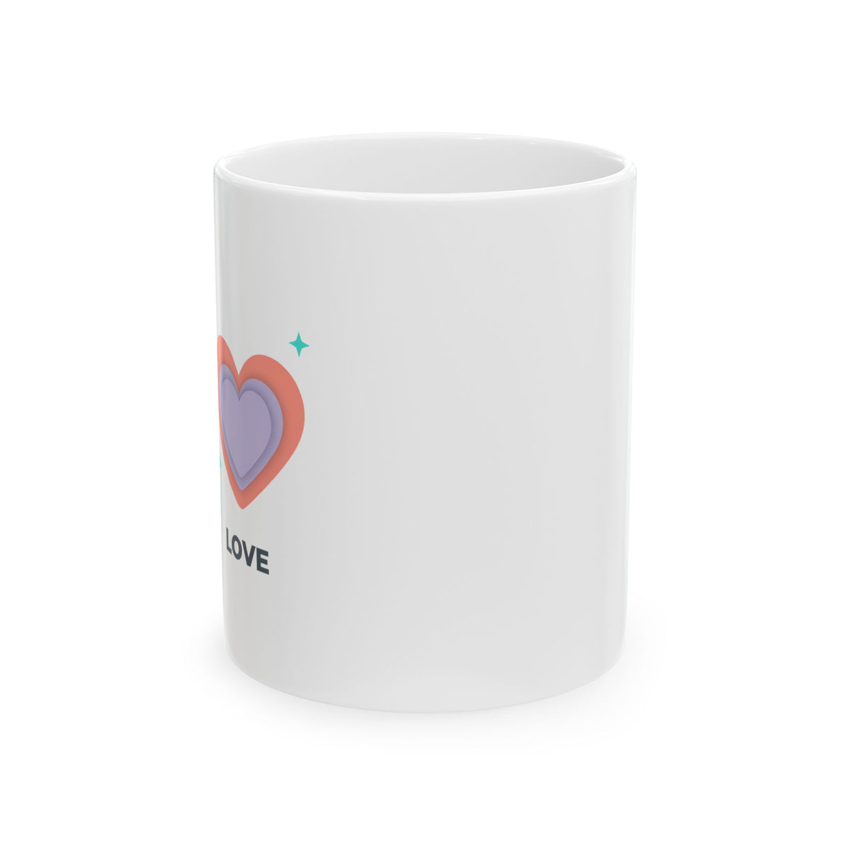 Minimal Love Heart Line Art | 11oz Ceramic Coffee Mug for Daily Sips | Valentine & Galentine Gift for Friends | Modern Minimal