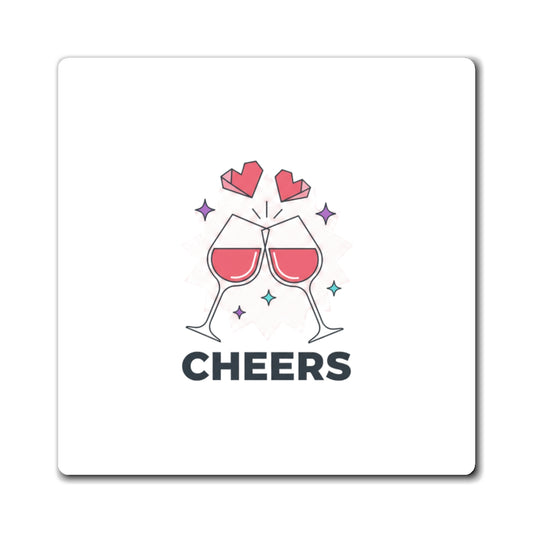 Wine Toast Heart Clink | Sublimation Fridge Magnet Set | Galentine’s & Valentine Gift for Friends/Couples | Y2K Aesthetic