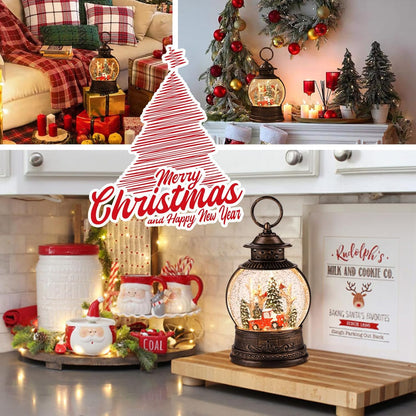 Christmas Decorations Christmas Lantern,Christmas Snow Globes,6-Hour Timer Christmas Decoration Lantern Snow Globe Lanterns Table Decoration Christmas Decorations Indoor Xmas Gifts (Pickup Truck)