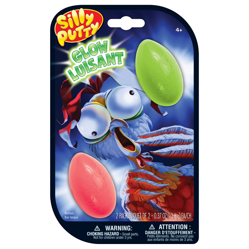 Silly Putty Glow Eggs, Assorted, 2-Pack