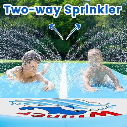 30Ft Slip Splash and Slide, Heavy Duty Lawn Water Slide, Extra Long Slip Water Slides with 2 Bodyboards for Kids Adults Summer Toy with Sprinkler, Sports Outdoor Garden Backyard (A)