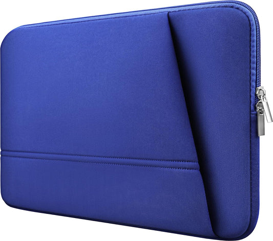 15.6 Inch Laptop Sleeve, Durable Neoprene Case with Pockets, Protective Carrying Bag for Dell, Lenovo, Asus, Blue