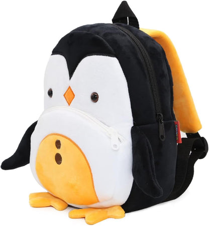 Toddler Backpack for Boys and Girls, Cute Soft Plush Animal Cartoon Mini Backpack Little for Kids 2-6 Years (Penguin)