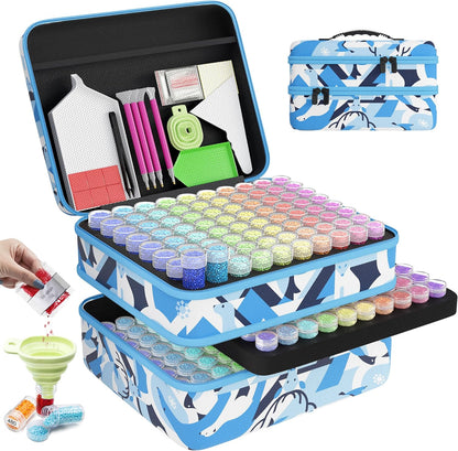 Diamond Painting Storage Boxes, 60 Slots Bead Storage with 5D Diamond Art Accessories and Tools Kit