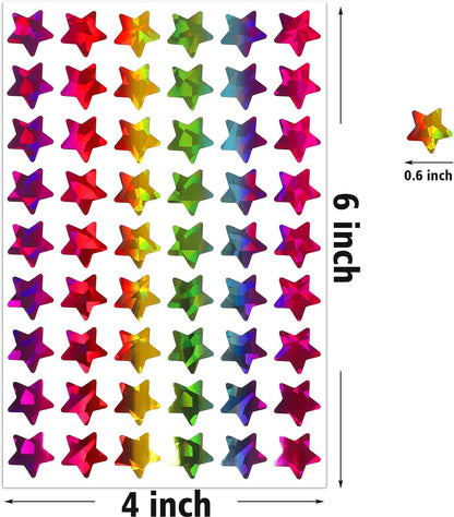 1620 Holographic Rainbow Small Star Stickers for Kids Reward, Behavior Chart, Student Planner and School Classroom Teacher Supplies, 0.6" Diameter