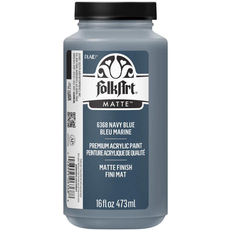 Acrylic Paint Matte, 16oz., Navy Blue