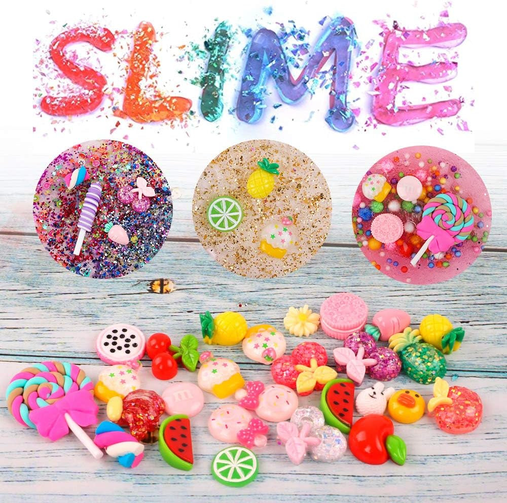 110Pcs Slime Making Kit, Add Ins, Accessories, Glitter, Foam Balls, Fishbowl Beads, Sequins, Shells, Candy Charms, Cups for Slime Party