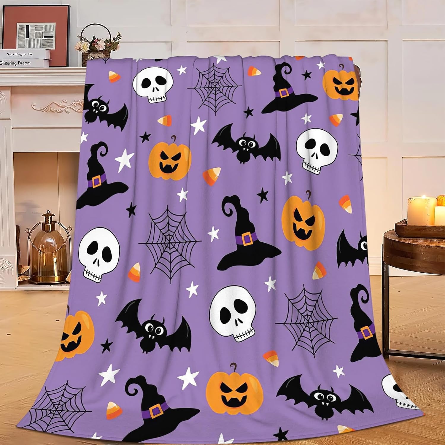 Fall Decor Pumpkin Blanket Autumn Harvest Throw Blankets Soft Cozy Plush Fleece Pumpkin Bedding Blanket for Girls Kids Adults 60" X 80"