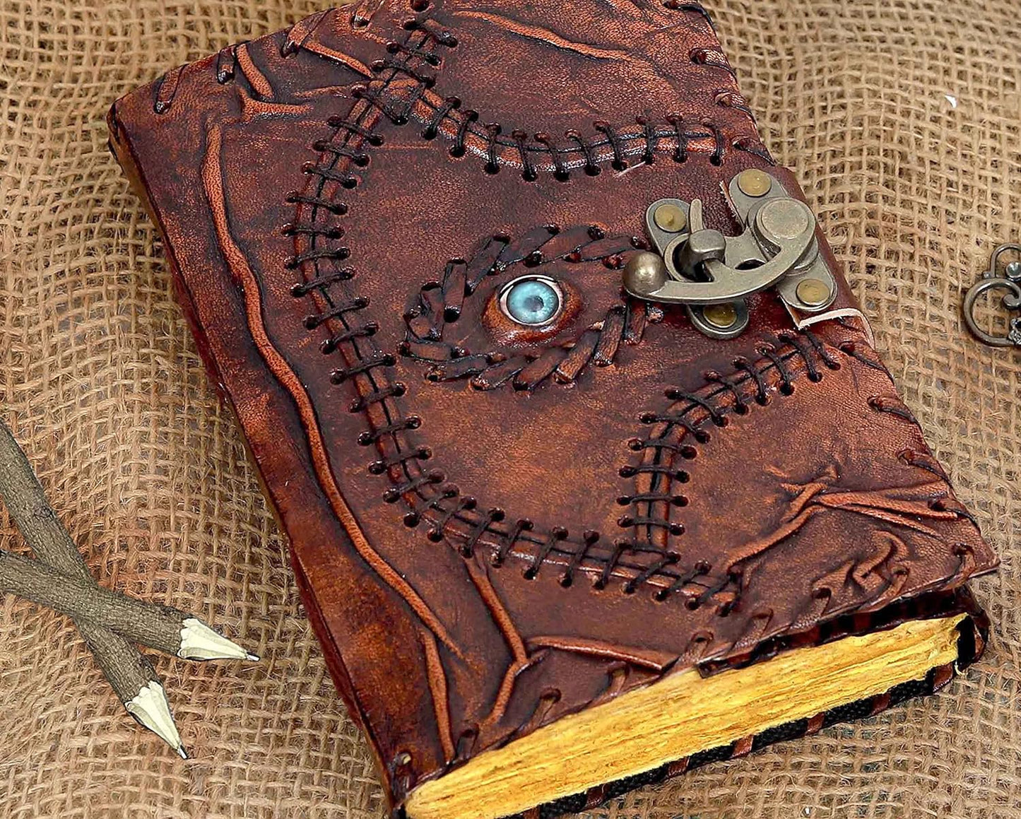 Hocus Pocus Book of Spells Hocus Pocus Spell Book Prop Gifts Halloween Decorations Decor Leather Journal Writing Book of Shadow Best Christmas Gifts for Men and Women (5” X 7”, BLACK)