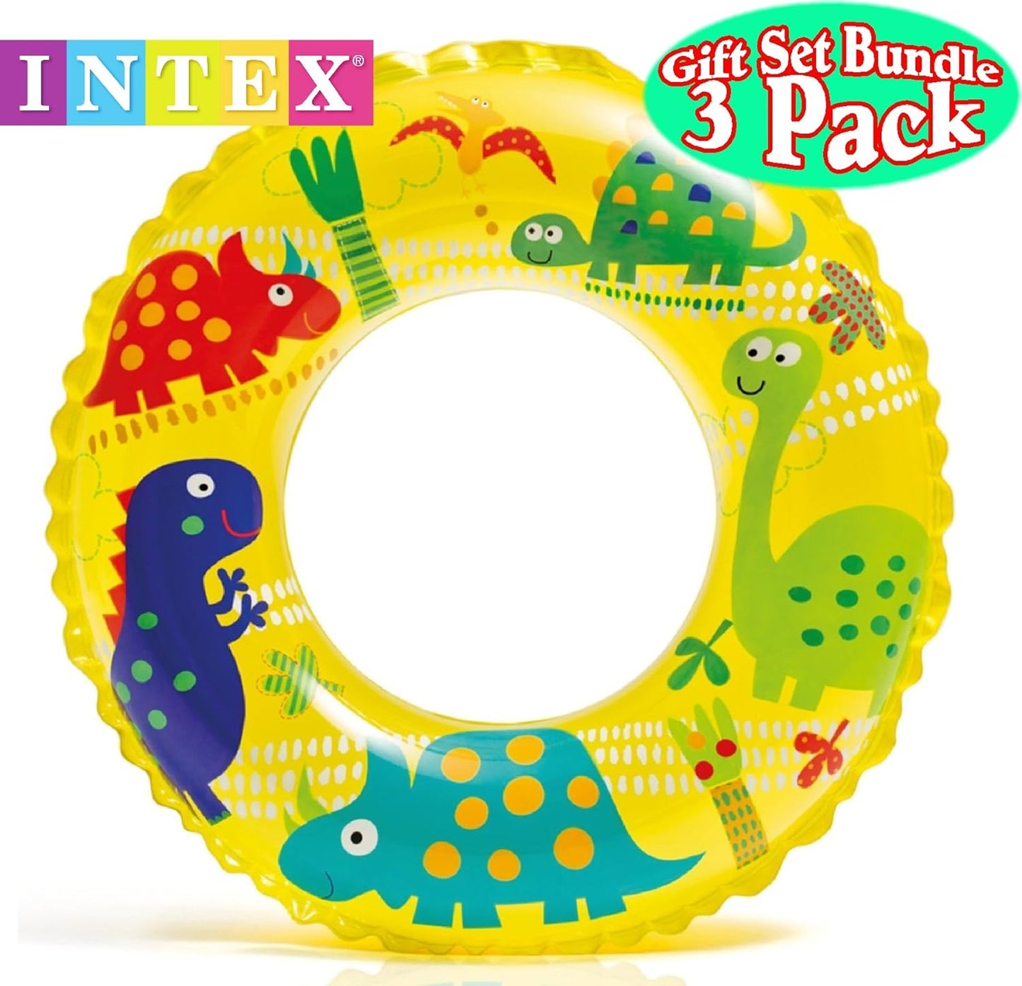 Ocean Reef Transparent Swim Rings Dinosaurs,Mermaid Andbeach Gift Set Bundle-3 Pack