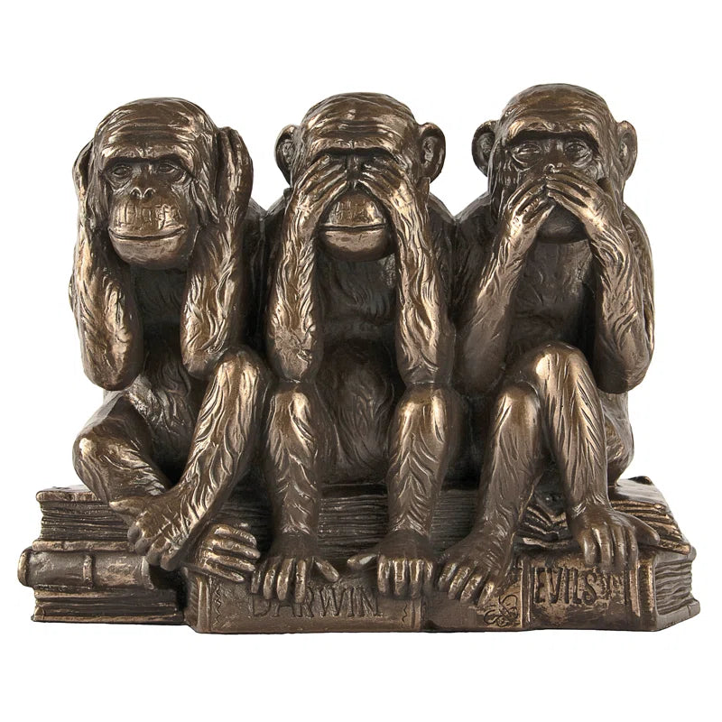 Carraway Hear, See, Speak No Evil Monkey Trio Figurine